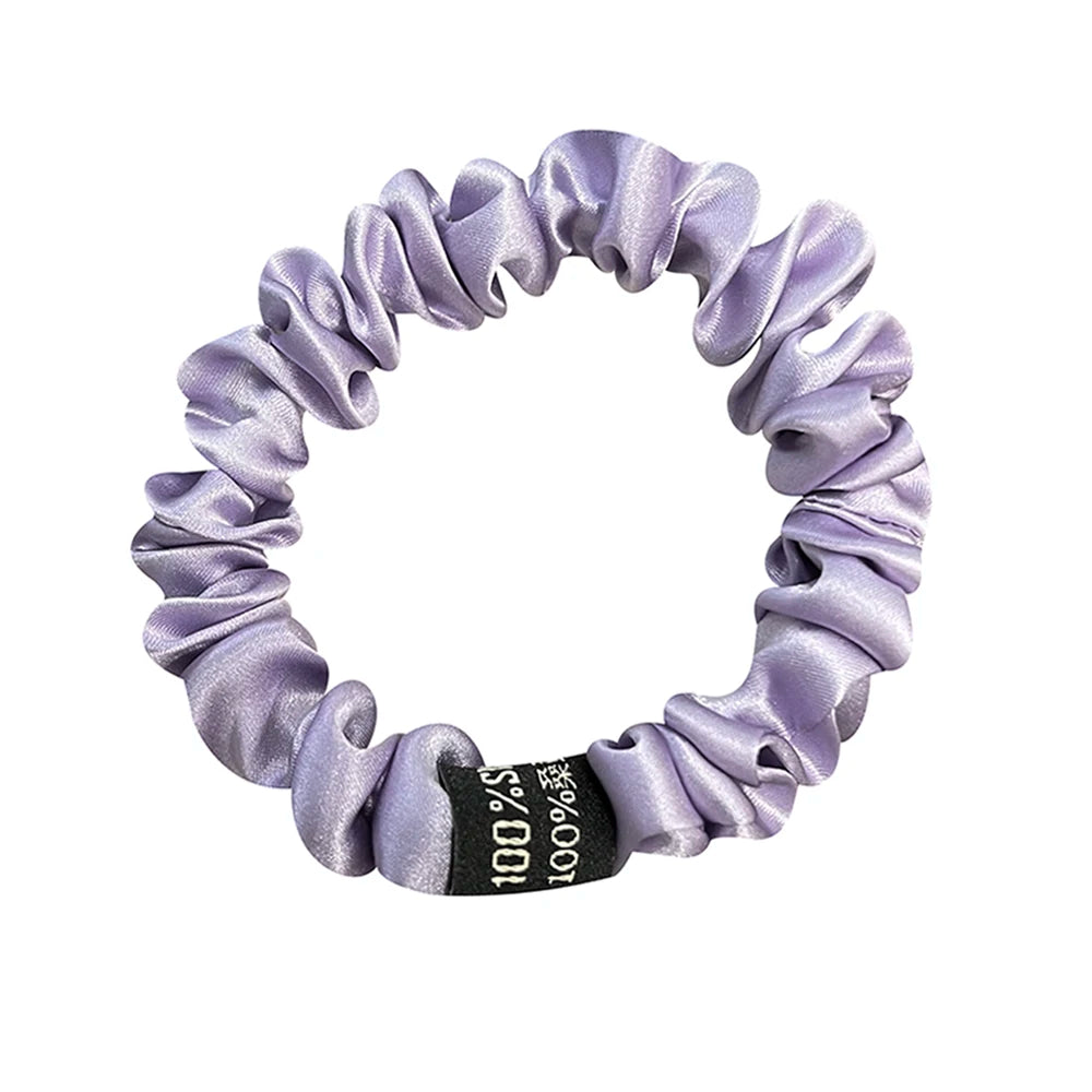 100% Natural Mulberry Silk Hair Ties Elastic Ponytail Holders No Damage for Women Girls 19 Momme 1.5CM