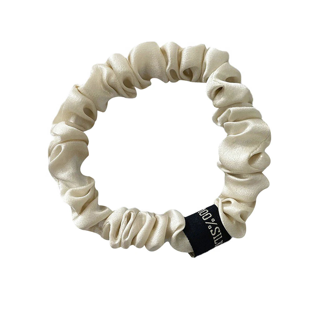 100% Natural Mulberry Silk Hair Ties Elastic Ponytail Holders No Damage for Women Girls 19 Momme 1.5CM