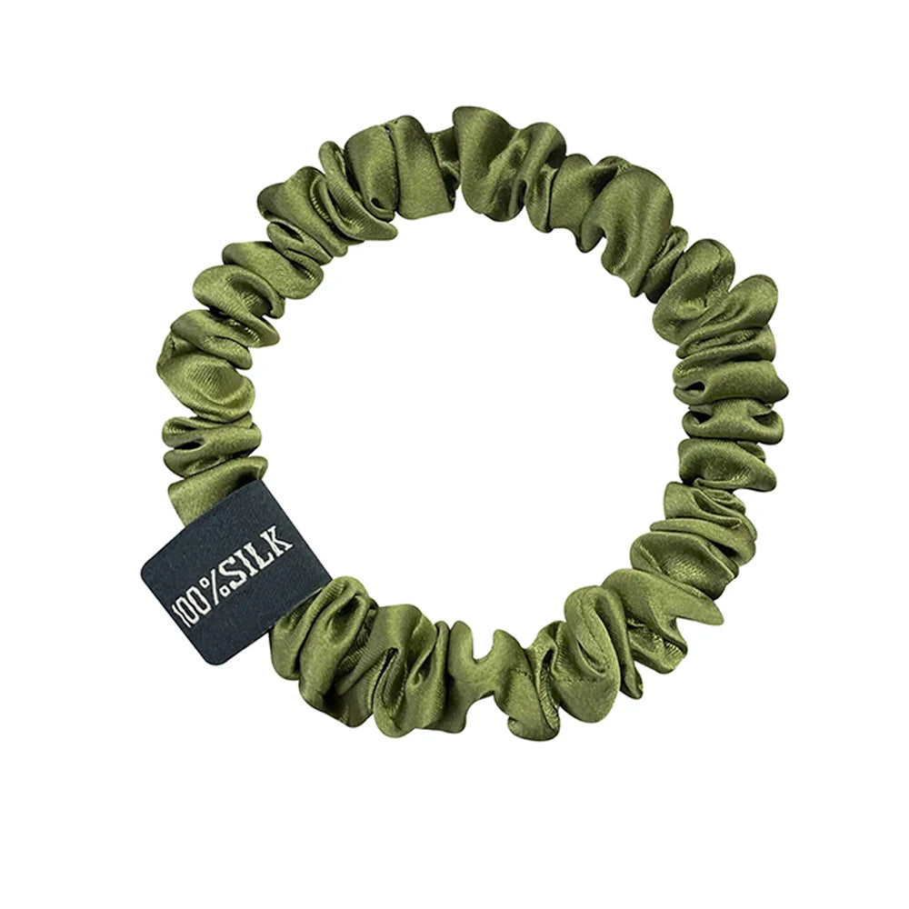 100% Natural Mulberry Silk Hair Ties Elastic Ponytail Holders No Damage for Women Girls 19 Momme 1.5CM