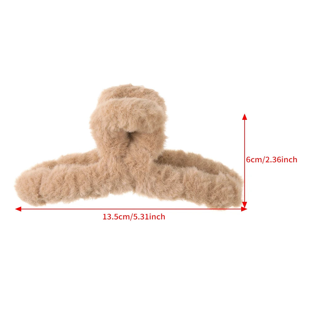 Molans Large Fuzzy Claw Hair Clips For Women Crab Barrette Accessories Plush Shark
