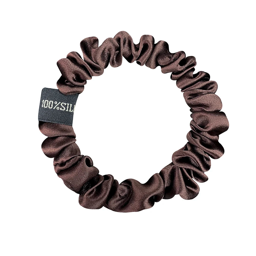 100% Natural Mulberry Silk Hair Ties Elastic Ponytail Holders No Damage for Women Girls 19 Momme 1.5CM