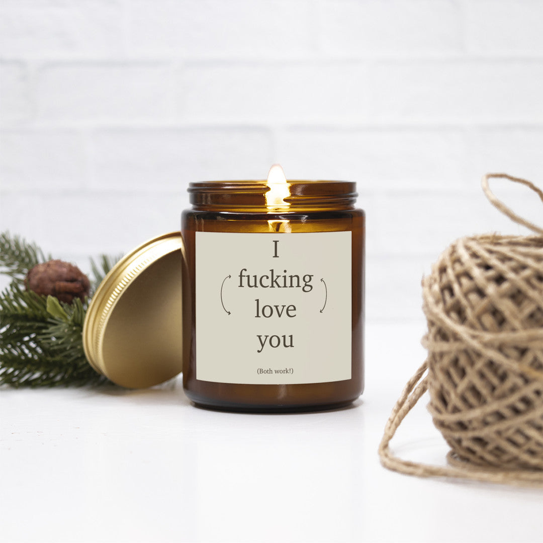 "I fucking love you" 9 oz non-toxic candle in Blackberry Vanilla